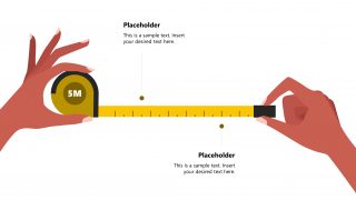 Distance Meter Girls Hand PPT Template