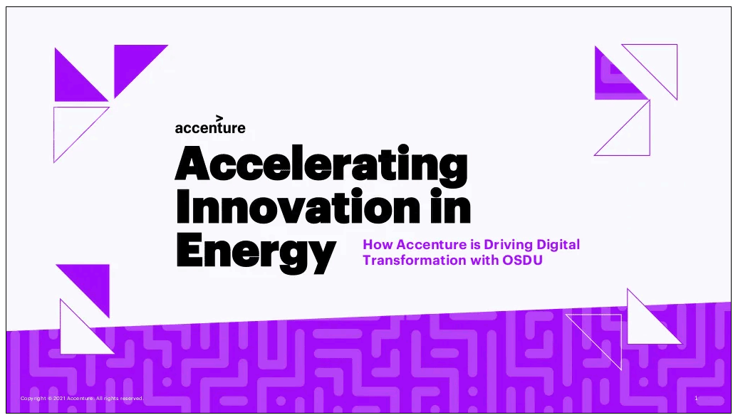 Business Presentation Example by Accenture on Accelerating Innovation in Energy.