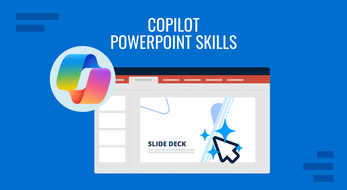 Cover for Copilot PowerPoint Skills for Presentations guide by SlideModel