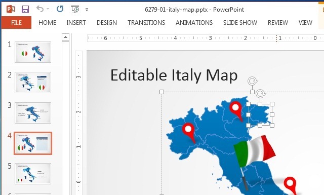 edit powerpoint map