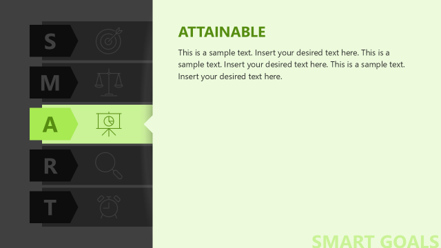 Editable Free SMART Goals PPT Template