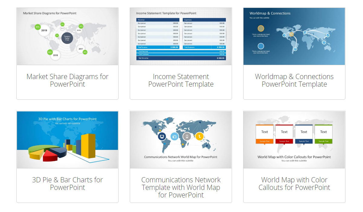 Editable World Map Templates For Powerpoint
