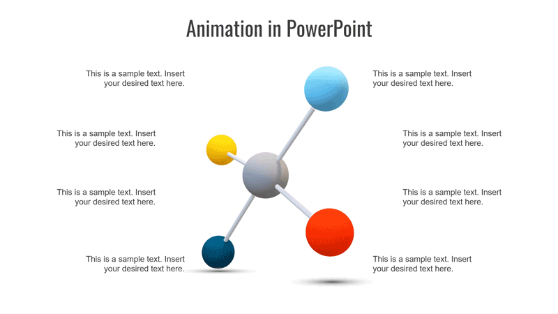 Animated 3D 4 steps & core PPT template by SlideModel