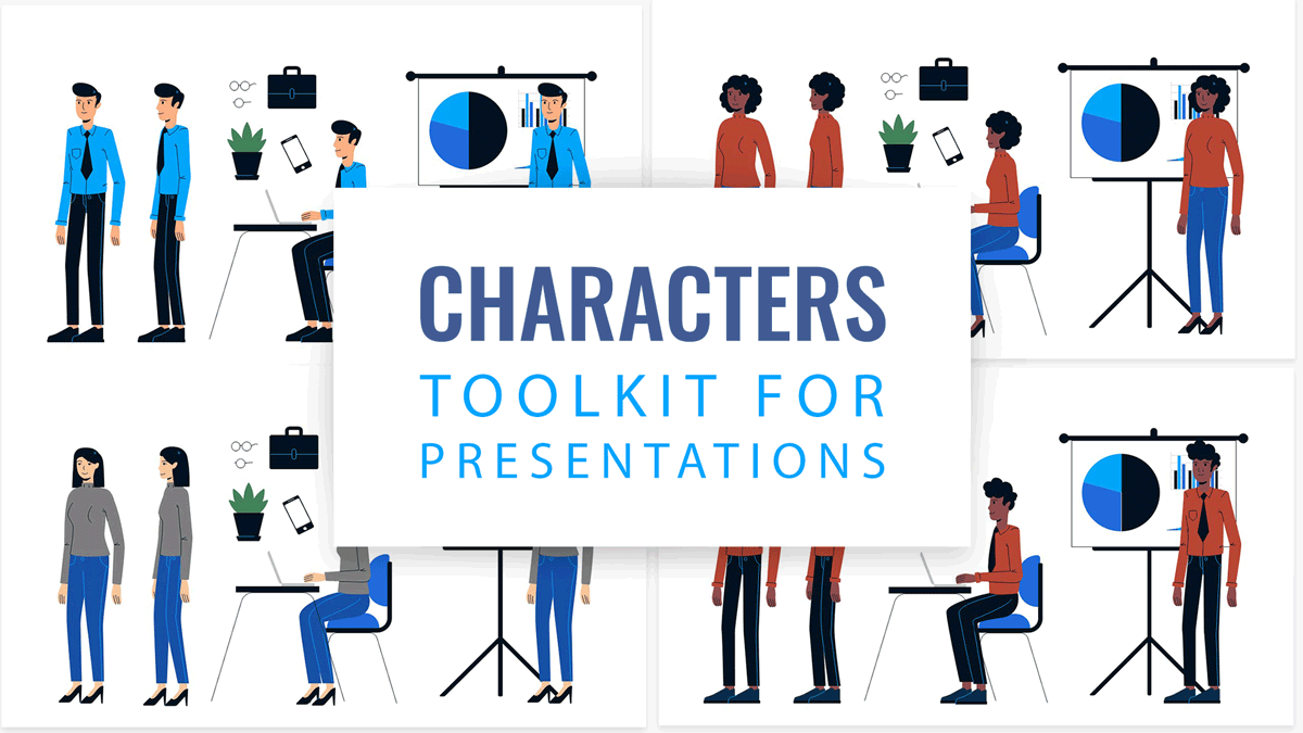 Editable Human Characters Toolkit Presentation Slide 
