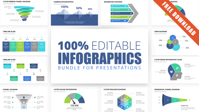 100% Editable Infographics Bundle for Presentation