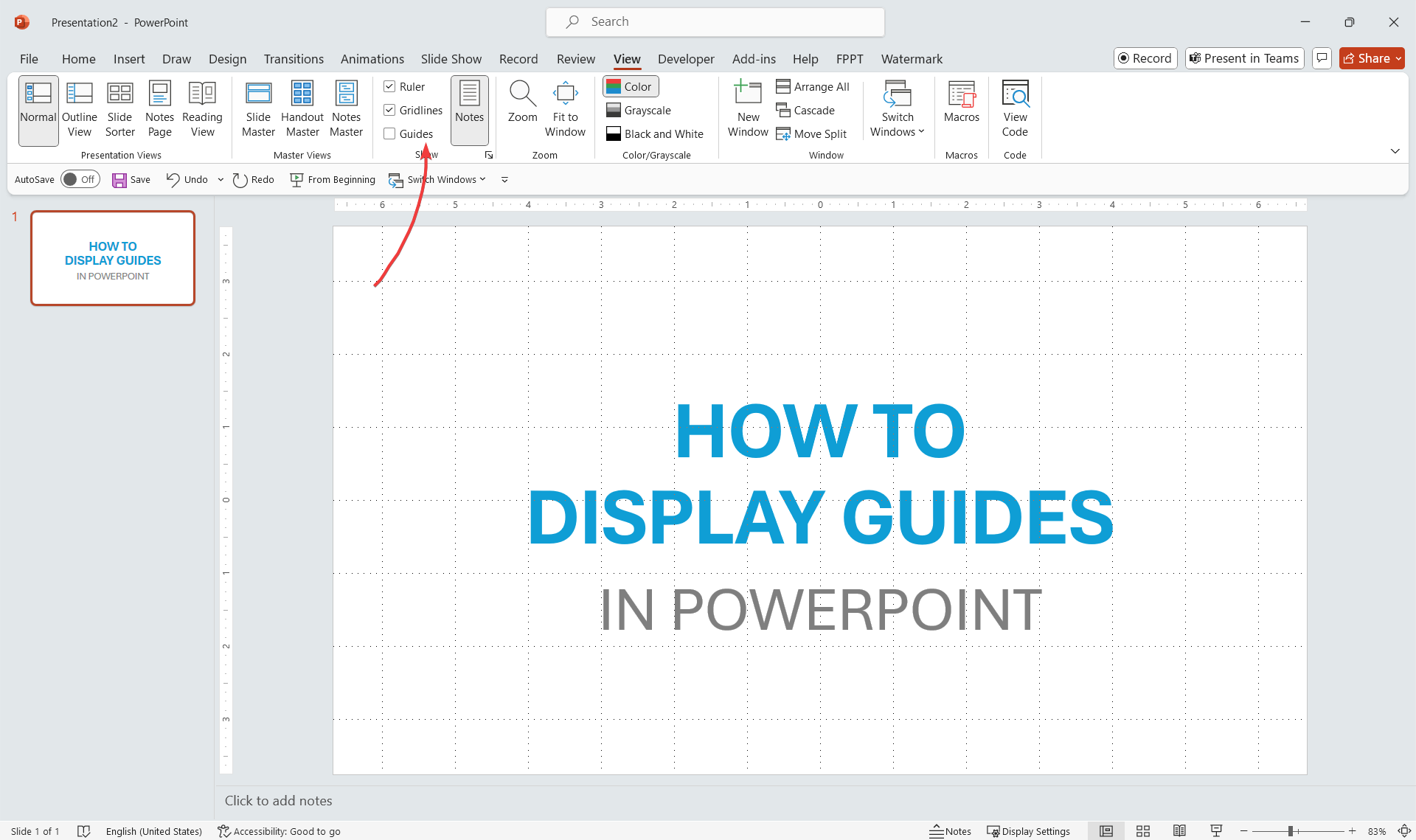 How To Display Guides in PowerPoint