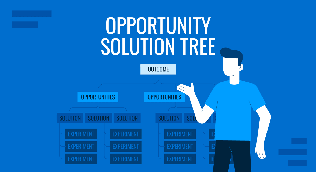 Cover for Opportunity Solution Tree in Presentations guide by SlideModel