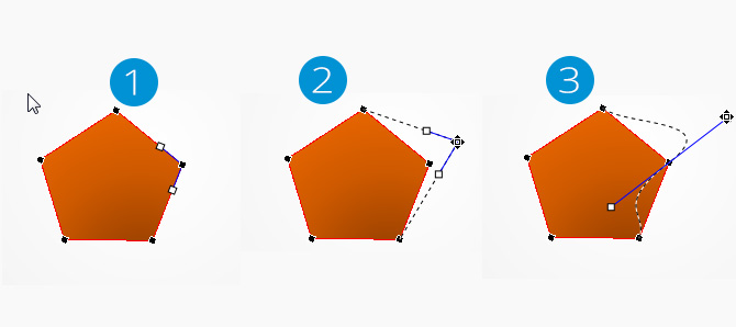 Three Steps Edit Points PowerPoint Shape