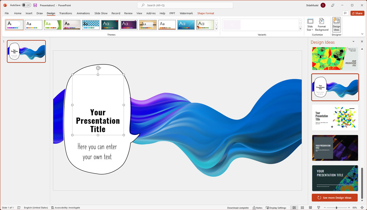 PowerPoint Design Ideas with Bubble and Liquid Style