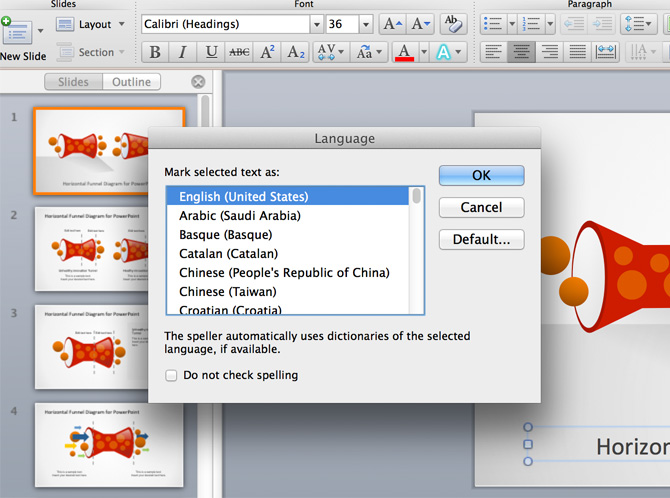 mac powerpoint set language for entire presentation