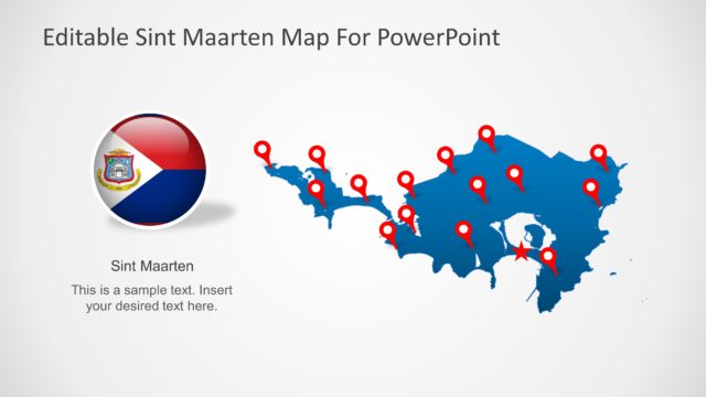 Map and Flag of Sint Maarten PowerPoint