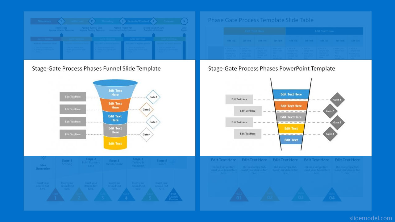Stage-Gate Process Phases Funnel Slide Template