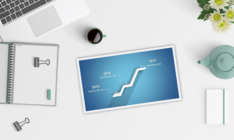 Timeline Slide Presentation Laptop computer