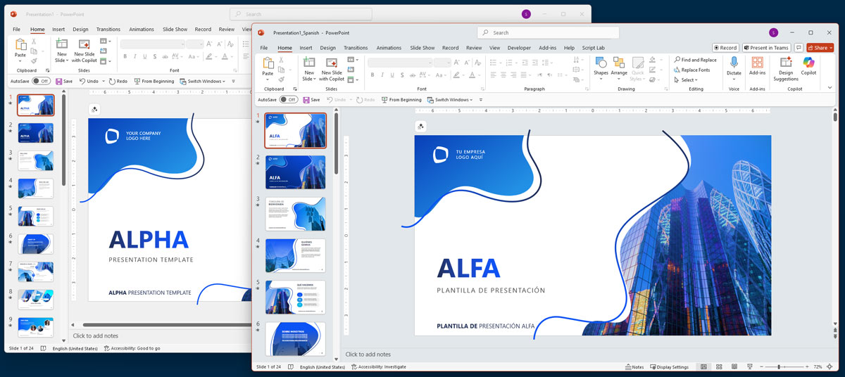 Translate presentations with Copilot